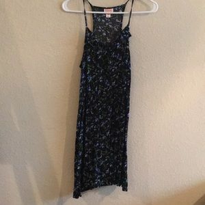 Racer back dress with floral pattern
